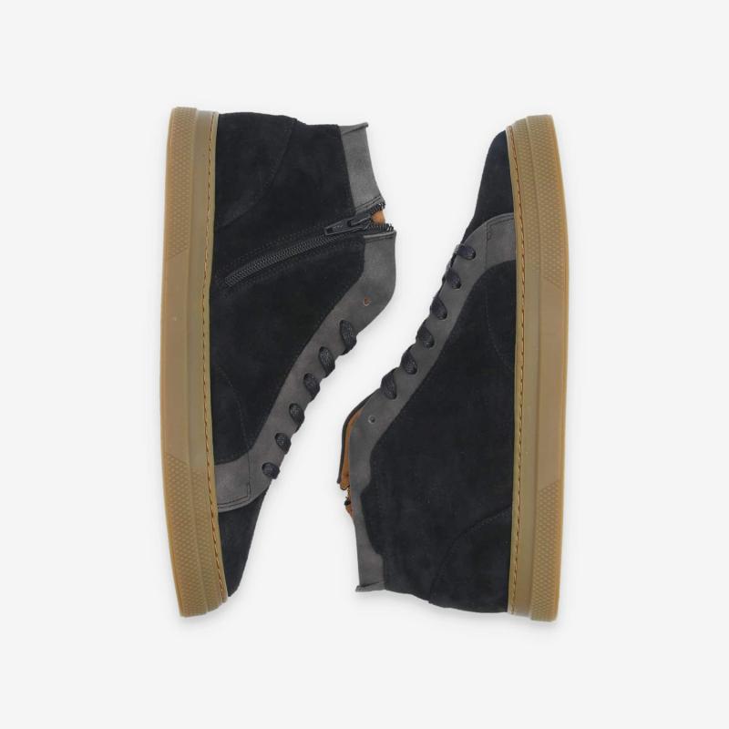 SPARK MID ZIP - SUEDE/BRONX -  NOIR